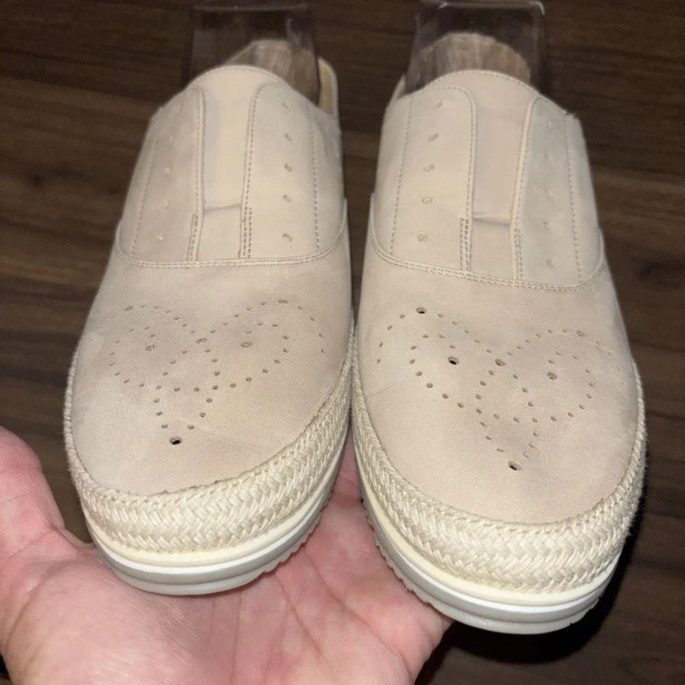 Vaneli Sport 10 M Quain Stone Nubuck Espadrille Perforated Sneaker Slip On